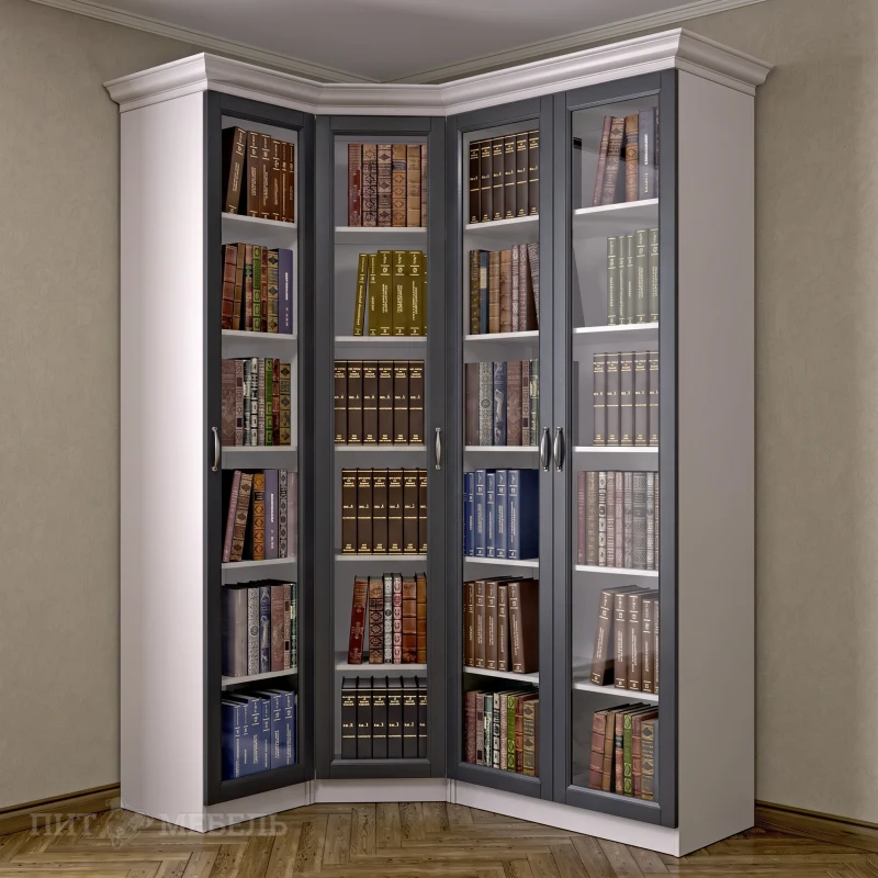 Книжный угловой шкаф №4 фото 1
