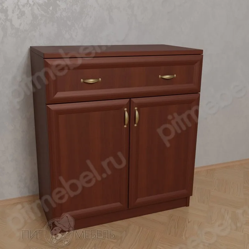 Глянцевый комод обувница с двумя ящиками с дверками и ящиками фото 1
