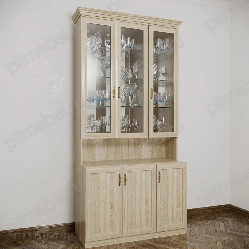 Трехдверный сервант цвет дуб сонома фото 1