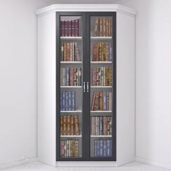 Книжный угловой шкаф №1 Амадеус графит
