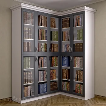 Книжный шкаф угловой №26 Амадеус графит
