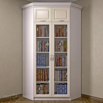 Книжный угловой шкаф №1 Амадеус гляссе