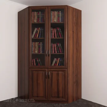 Книжный угловой шкаф №2 донской орех